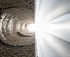 air duct cleaning services showing interior duct system inspection and cleaning in ,